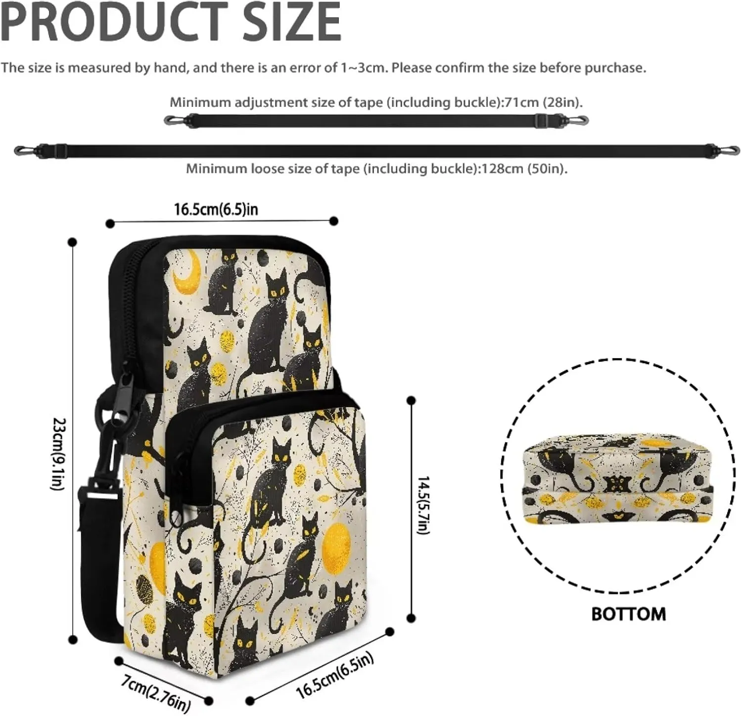 2 Layer Cross Body Bags Shoulder Sling Bag Purse Satchel Bags for Men Women Girls Boys