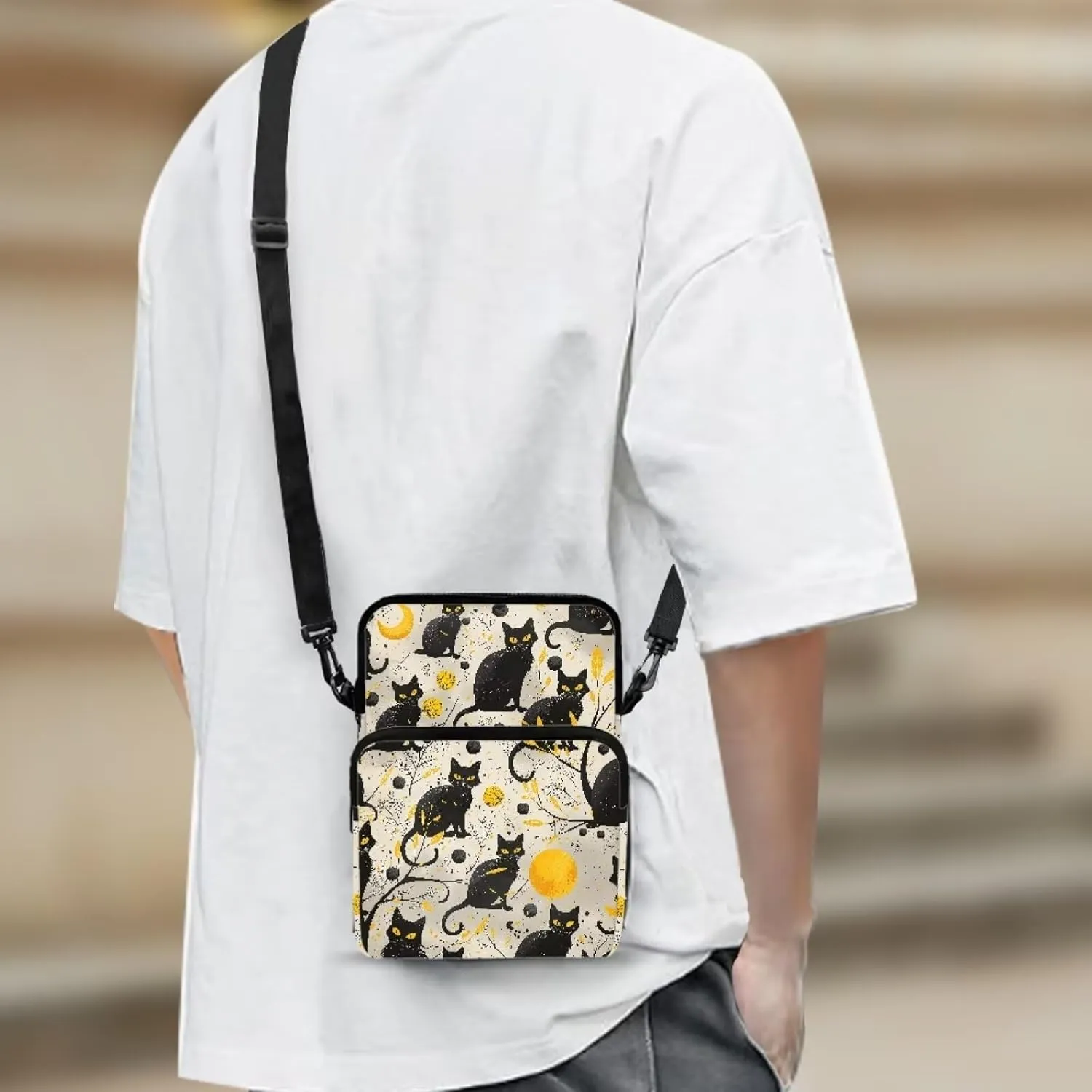 2 Layer Cross Body Bags Shoulder Sling Bag Purse Satchel Bags for Men Women Girls Boys