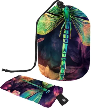 2 Pcs Cosmetic Bag bucket Travel Makeup Bags Large Capacity Soft Waterproof Portable Drawstring Cosmetic Bag, Aesthetic Dragonfly