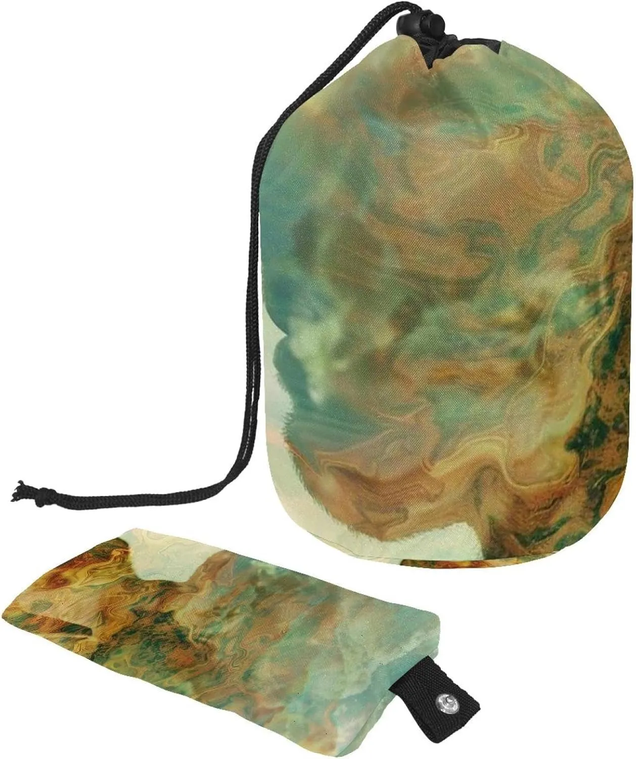 2 Pcs Cosmetic Bag bucket Travel Makeup Bags Large Capacity Soft Waterproof Portable Drawstring Cosmetic Bag, Art Man and Nature