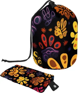 2 Pcs Cosmetic Bag bucket Travel Makeup Bags Large Capacity Soft Waterproof Portable Drawstring Cosmetic Bag, Colorful Paw Prints