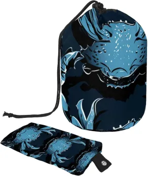 2 Pcs Cosmetic Bag bucket Travel Makeup Bags Large Capacity Soft Waterproof Portable Drawstring Cosmetic Bag, Cool Blue Crab Pattern