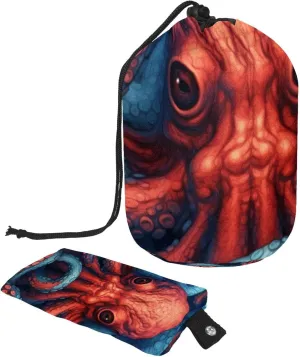 2 Pcs Cosmetic Bag bucket Travel Makeup Bags Large Capacity Soft Waterproof Portable Drawstring Cosmetic Bag, Cool Sea Monster Octopus