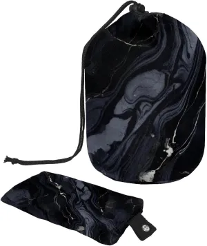 2 Pcs Cosmetic Bag bucket Travel Makeup Bags Large Capacity Soft Waterproof Portable Drawstring Cosmetic Bag, Dark Marble Texture