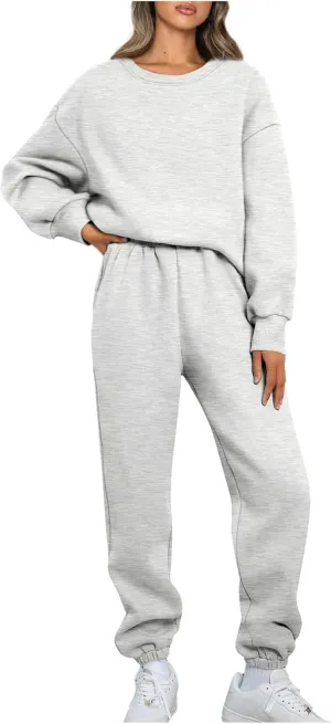 2 Piece Sets for Women Fashion Tracksuit Casual Long Sleeve Sweatshirt Sweatpants Suit Loungewear Sets