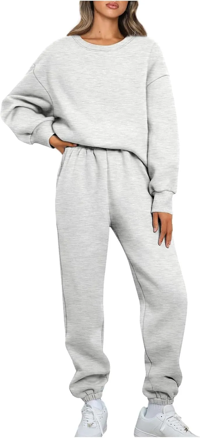 2 Piece Sets for Women Fashion Tracksuit Casual Long Sleeve Sweatshirt Sweatpants Suit Loungewear Sets