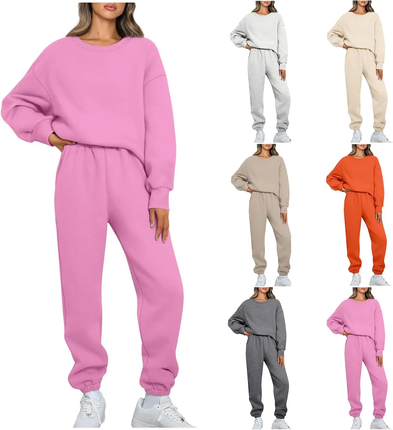 2 Piece Sets for Women Fashion Tracksuit Casual Long Sleeve Sweatshirt Sweatpants Suit Loungewear Sets