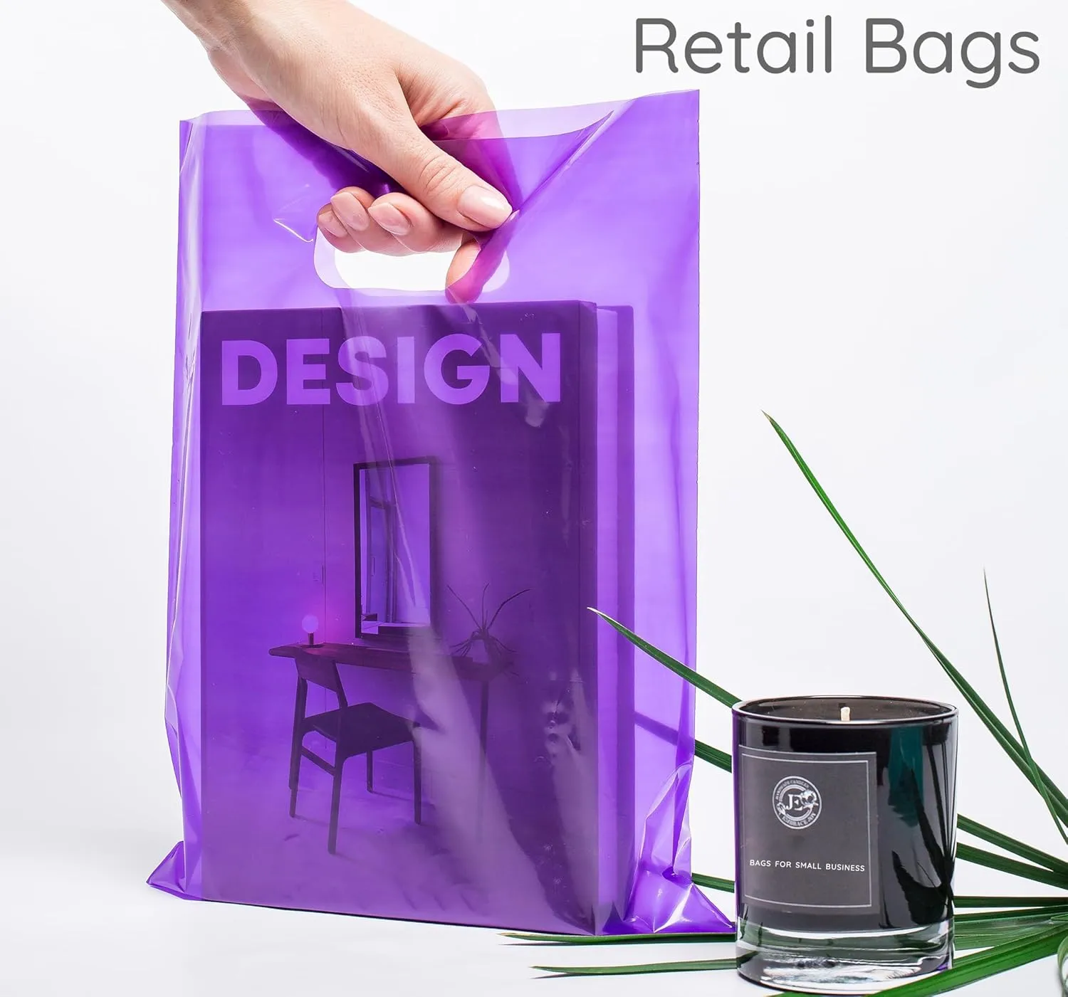 200 Teal & Purple Bags for Small Business 100 Teal and 100 Purple 9"x12" Merchandise Bags 1.5Mil Thick Glossy Great for Retail and Boutiques With Handles