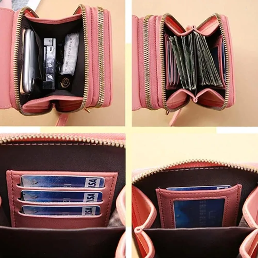 2023 New Anti-theft Leather Bag, Touch Screen Small Crossbody Cell Phone Purse, RFID Blocking Mini PU Leather Crossbody Bags