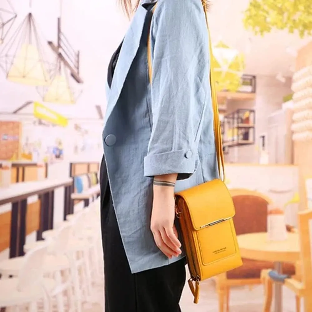 2023 New Anti-theft Leather Bag, Touch Screen Small Crossbody Cell Phone Purse, RFID Blocking Mini PU Leather Crossbody Bags
