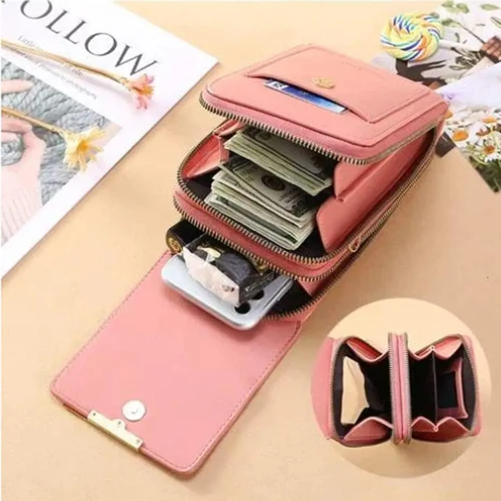 2023 New Anti-theft Leather Bag, Touch Screen Small Crossbody Cell Phone Purse, RFID Blocking Mini PU Leather Crossbody Bags