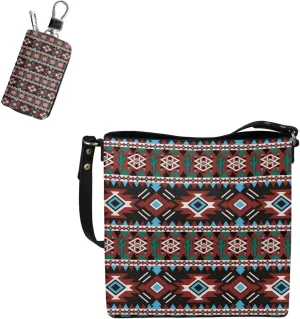 2Pcs Tote Bags Set Crossbody Bags Shoulder Purses for Women Car Key Fob Protector