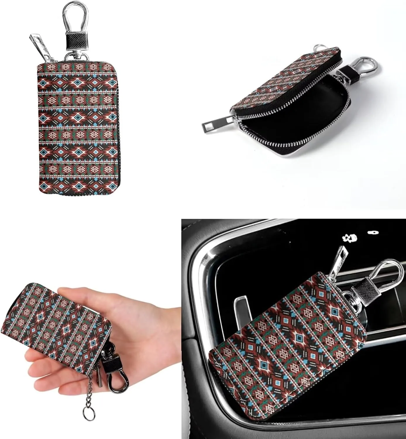 2Pcs Tote Bags Set Crossbody Bags Shoulder Purses for Women Car Key Fob Protector