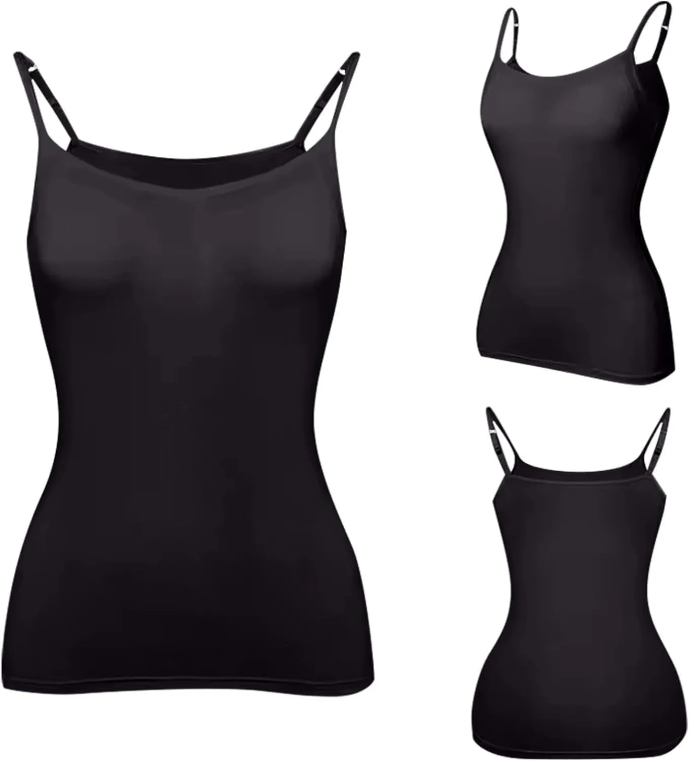 2pcs Womens Camisole with Shelf Bra Workout Yoga Adjustable Spaghetti Strap Tank Tops Athletic Compression Basic Layer