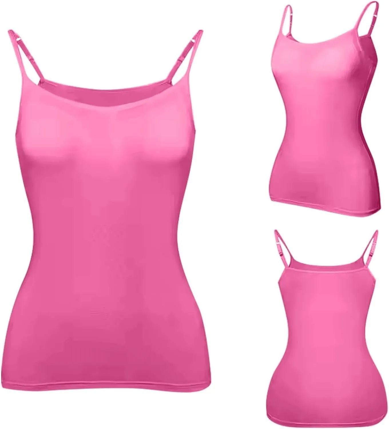 2pcs Womens Camisole with Shelf Bra Workout Yoga Adjustable Spaghetti Strap Tank Tops Athletic Compression Basic Layer
