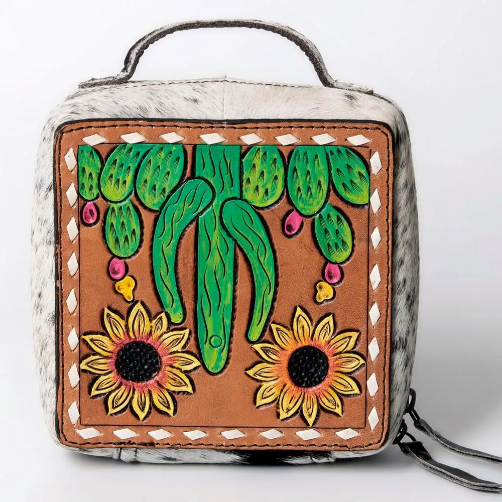 American Darling Hand Tooled Hair On Genuine Leather Women Bag Western Handbag Purse