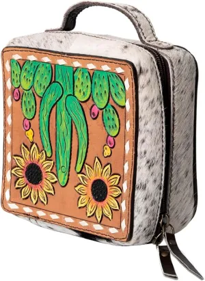 American Darling Hand Tooled Hair On Genuine Leather Women Bag Western Handbag Purse