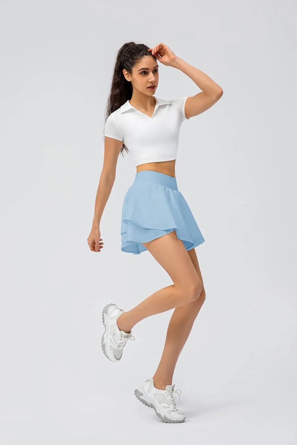Amxiway Women's Tennis Skirt Golf Skorts Athletic Skirts with Shorts High Waisted Skirts Pockets Running Gym Workout Sports