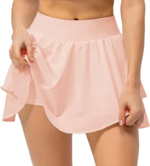 Amxiway Women's Tennis Skirt Golf Skorts Athletic Skirts with Shorts High Waisted Skirts Pockets Running Gym Workout Sports