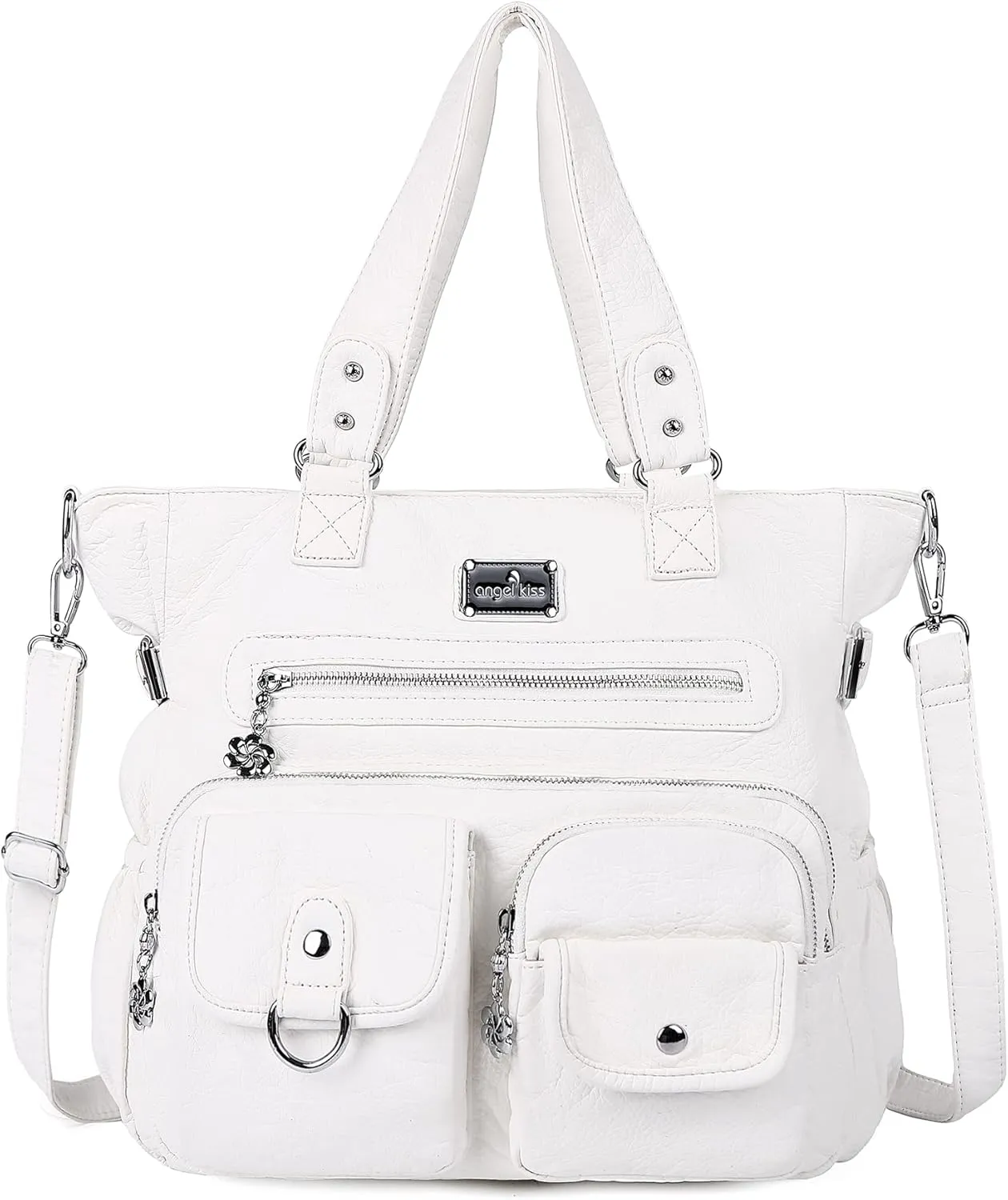 Angelkiss Purses Handbags for Women PU Tote Satchel Bags for Women Pockets Shoulder Bags
