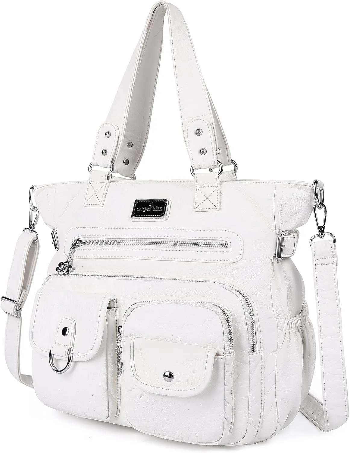 Angelkiss Purses Handbags for Women PU Tote Satchel Bags for Women Pockets Shoulder Bags