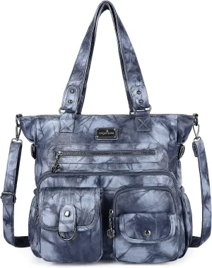 Angelkiss Purses Handbags for Women PU Tote Satchel Bags for Women Pockets Shoulder Bags