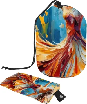 Art Colorful Dancing Girl 21 Travel Cosmetic Bags Makeup Bag for Women, Foldable Drawstring Travel Cosmetic Bags, Portable Toiletry Bucket Bag