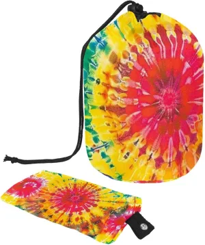 Art Rainbow Tie Dye Travel Cosmetic Bags Makeup Bag for Women, Foldable Drawstring Travel Cosmetic Bags, Portable Toiletry Bucket Bag