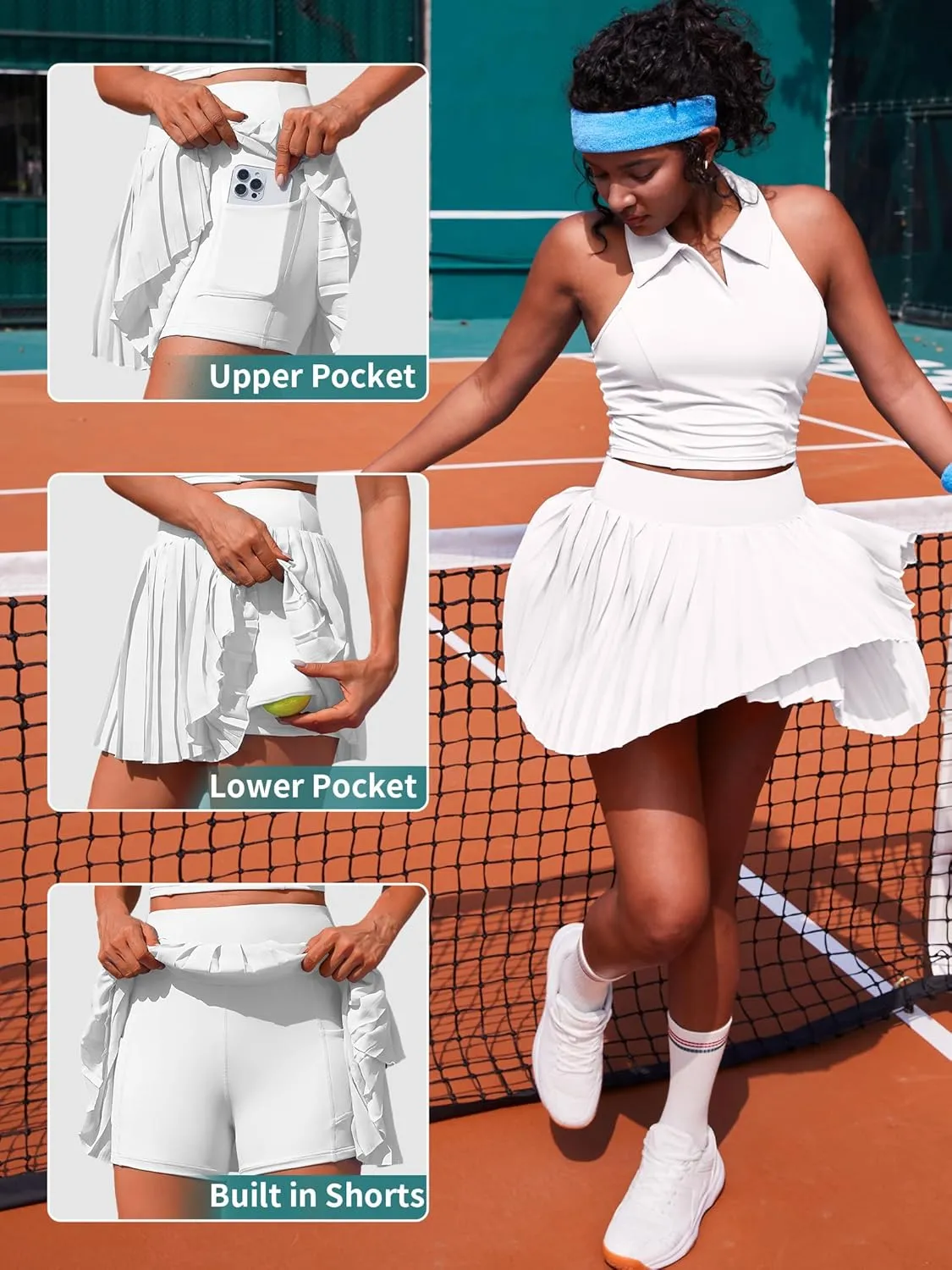 ATTRACO Tennis Dress for Women with Shorts and Pockets Racerback Golf Workout Outfits