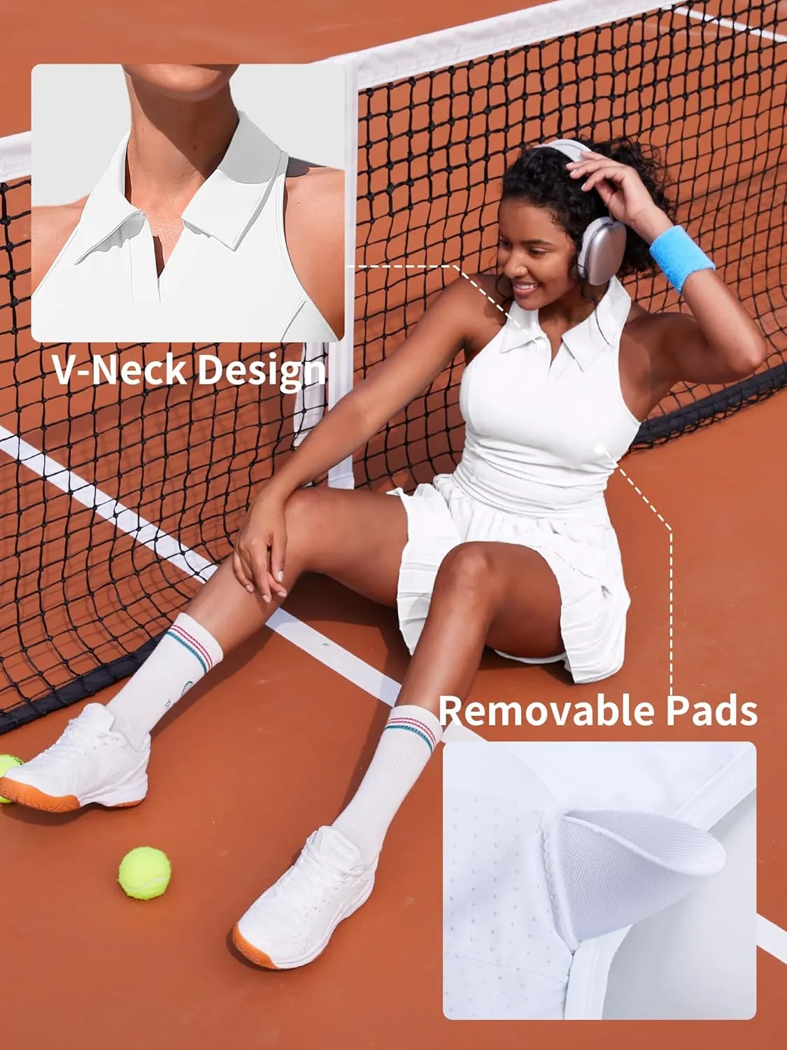 ATTRACO Tennis Dress for Women with Shorts and Pockets Racerback Golf Workout Outfits