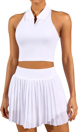 ATTRACO Tennis Dress for Women with Shorts and Pockets Racerback Golf Workout Outfits
