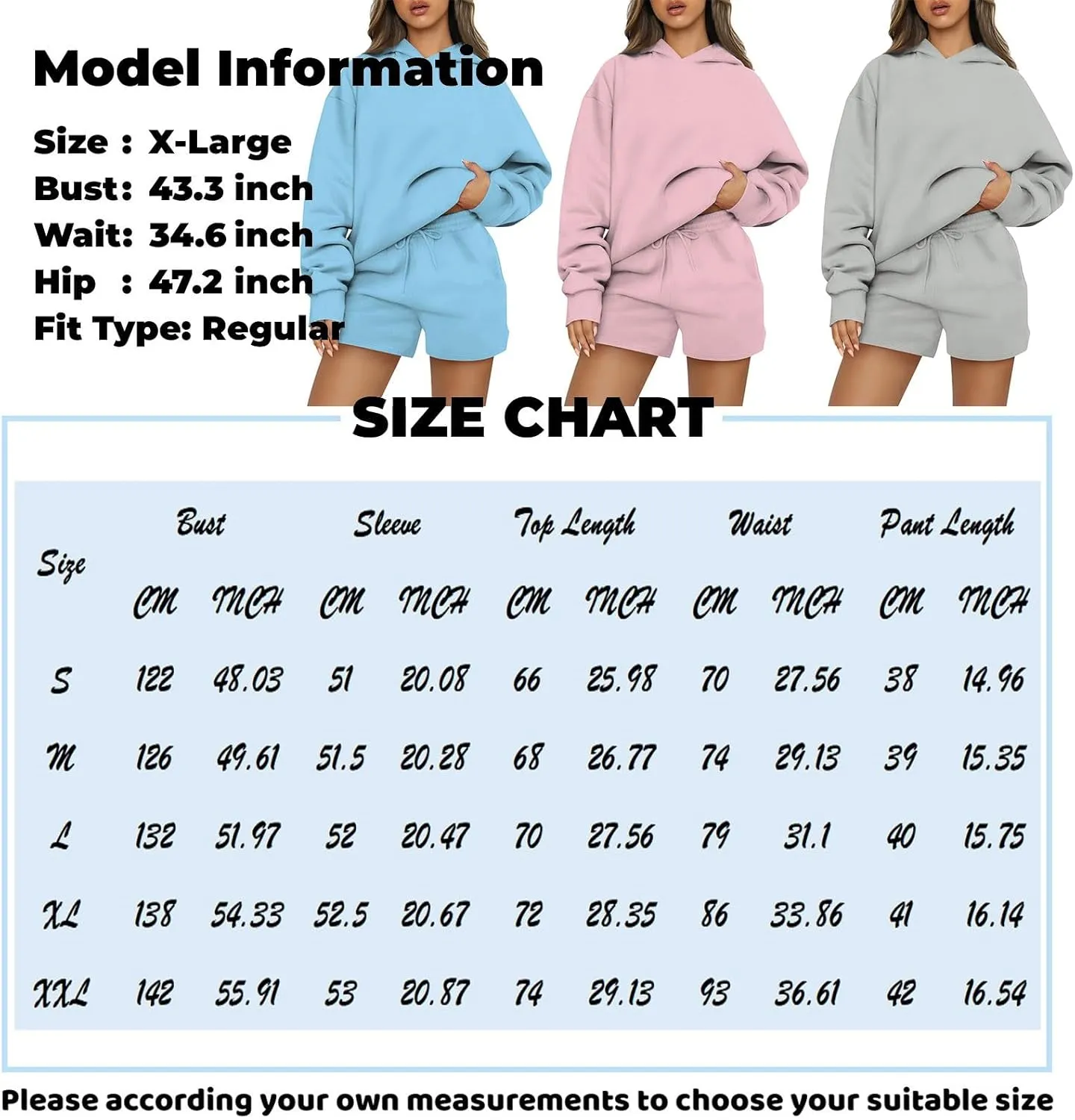 Basysin Lounge Sets for Women Womens 2 Piece Outfits Solid Oversized Hoodies Sweatsuit Sets Casual Sweatshirt and Shorts Set