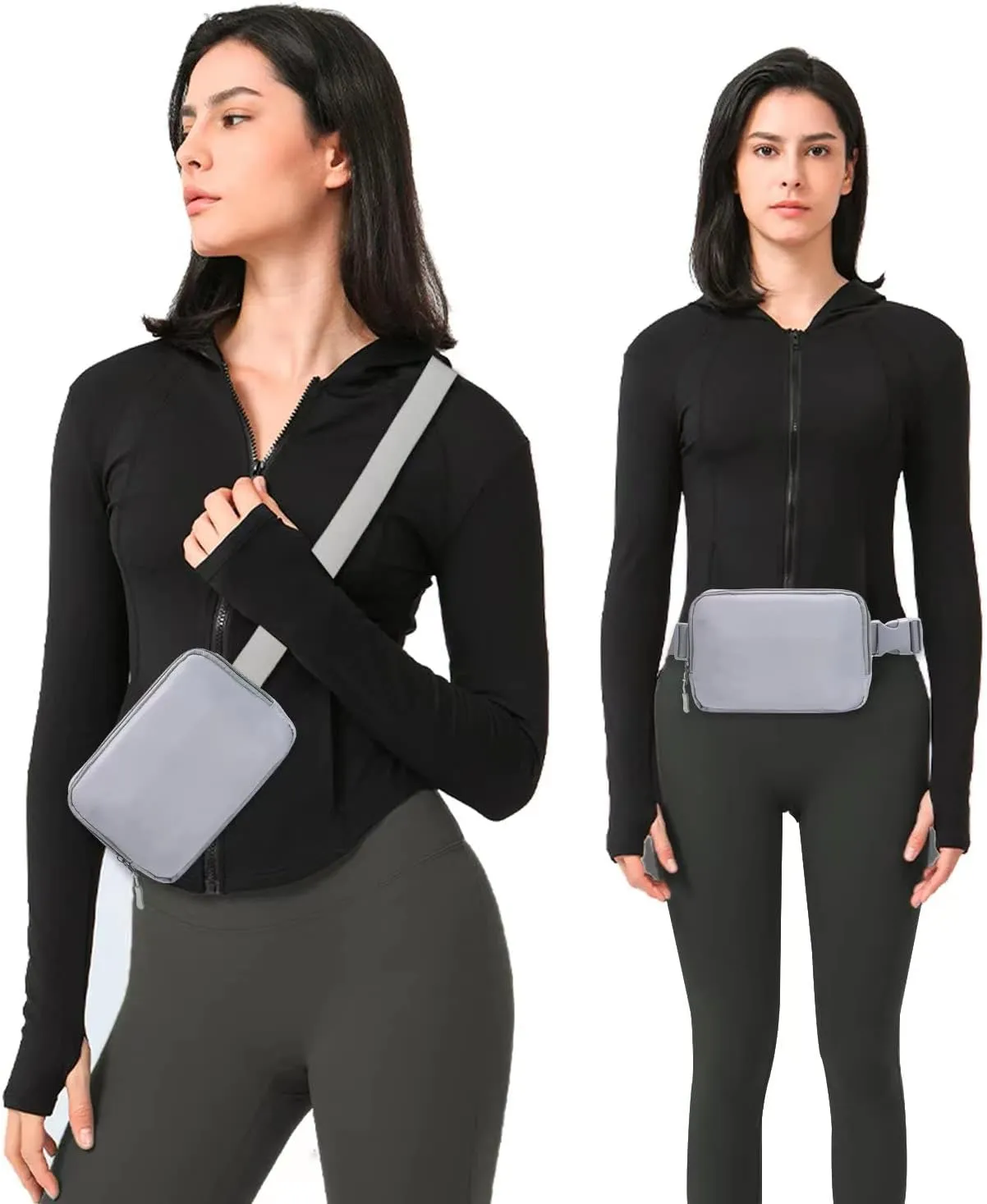 Belt bag Fanny pack crossbody bags for women Everywhere belt bag (Grey)