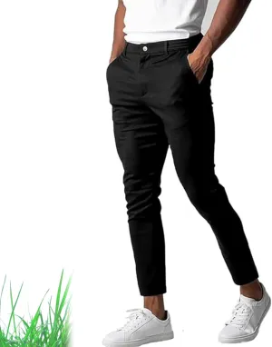 Bizgent Active Chinos, Active Chinos Pants, Mens Chinos Slim Fit Stretch Skinny Tapered Dress Pants Casual Solid Trousers