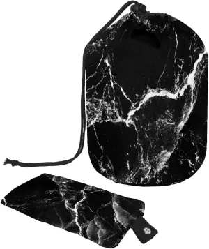 Black Swirl Marble Texture 21 Travel Cosmetic Bags Makeup Bag for Women, Foldable Drawstring Travel Cosmetic Bags, Portable Toiletry Bucket Bag