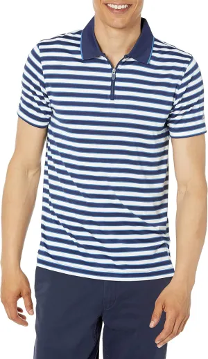 Brooks Brothers Men's Performance Stretch Short Sleeve Zip Polo Shirt