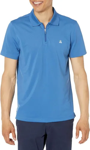 Brooks Brothers Men's Performance Stretch Short Sleeve Zip Polo Shirt