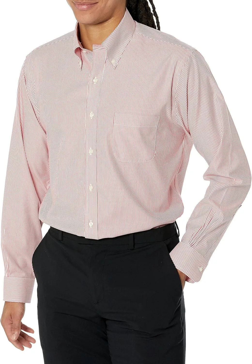 Brooks Brothers Men's Regular Fit Non-Iron Stretch Button-Down Collar Dress Shirt