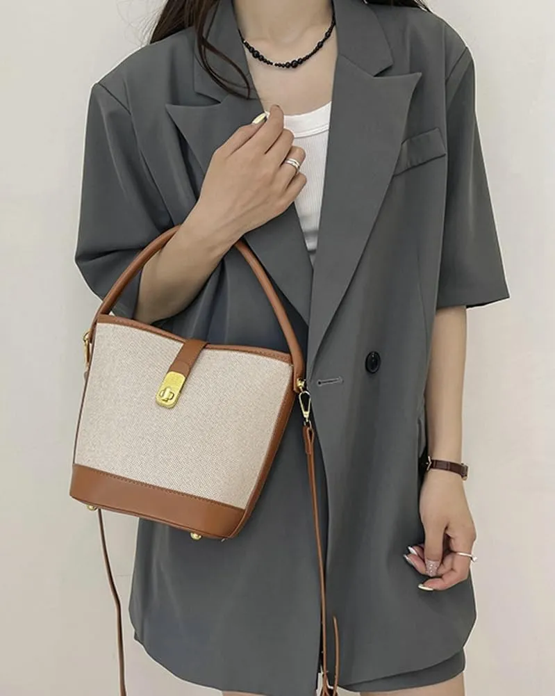 Bucket Bag Shoulder Bags for Women Trendy Hobo Crossbody Bags Canvas Tote Bag Casual Purse Handbag