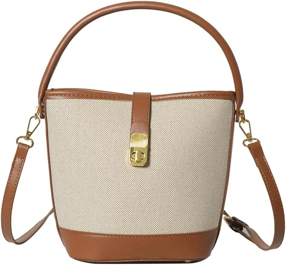 Bucket Bag Shoulder Bags for Women Trendy Hobo Crossbody Bags Canvas Tote Bag Casual Purse Handbag
