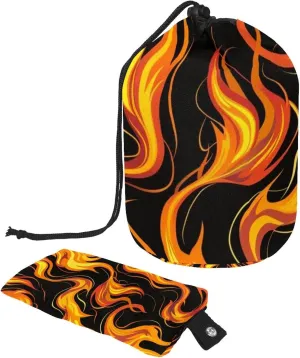Burning Flames Travel Cosmetic Bags Makeup Bag for Women, Foldable Drawstring Travel Cosmetic Bags, Portable Toiletry Bucket Bag