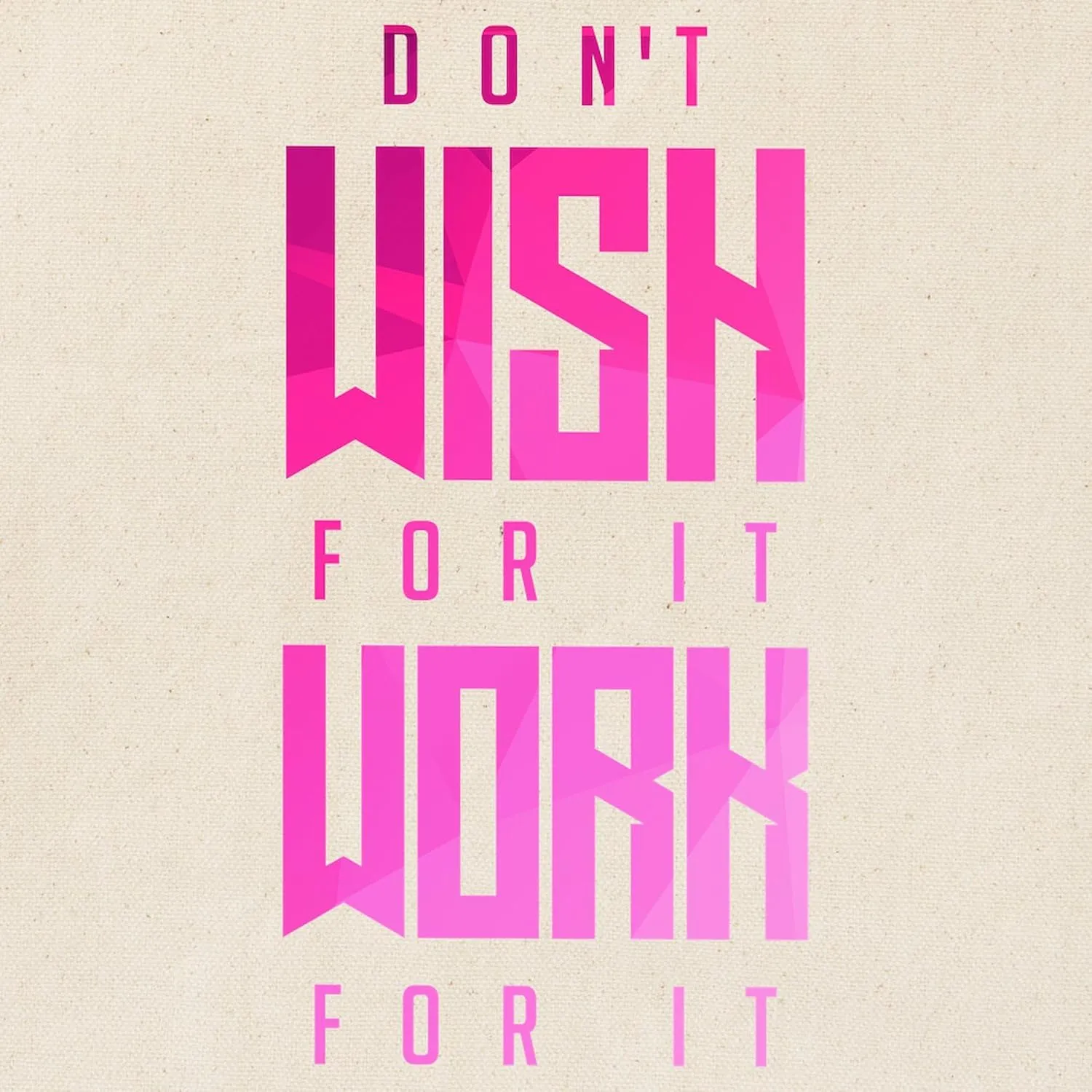 CafePress Don't Wish For It Pink Tote Bag Natural Canvas Tote Bag, Reusable Shopping Bag