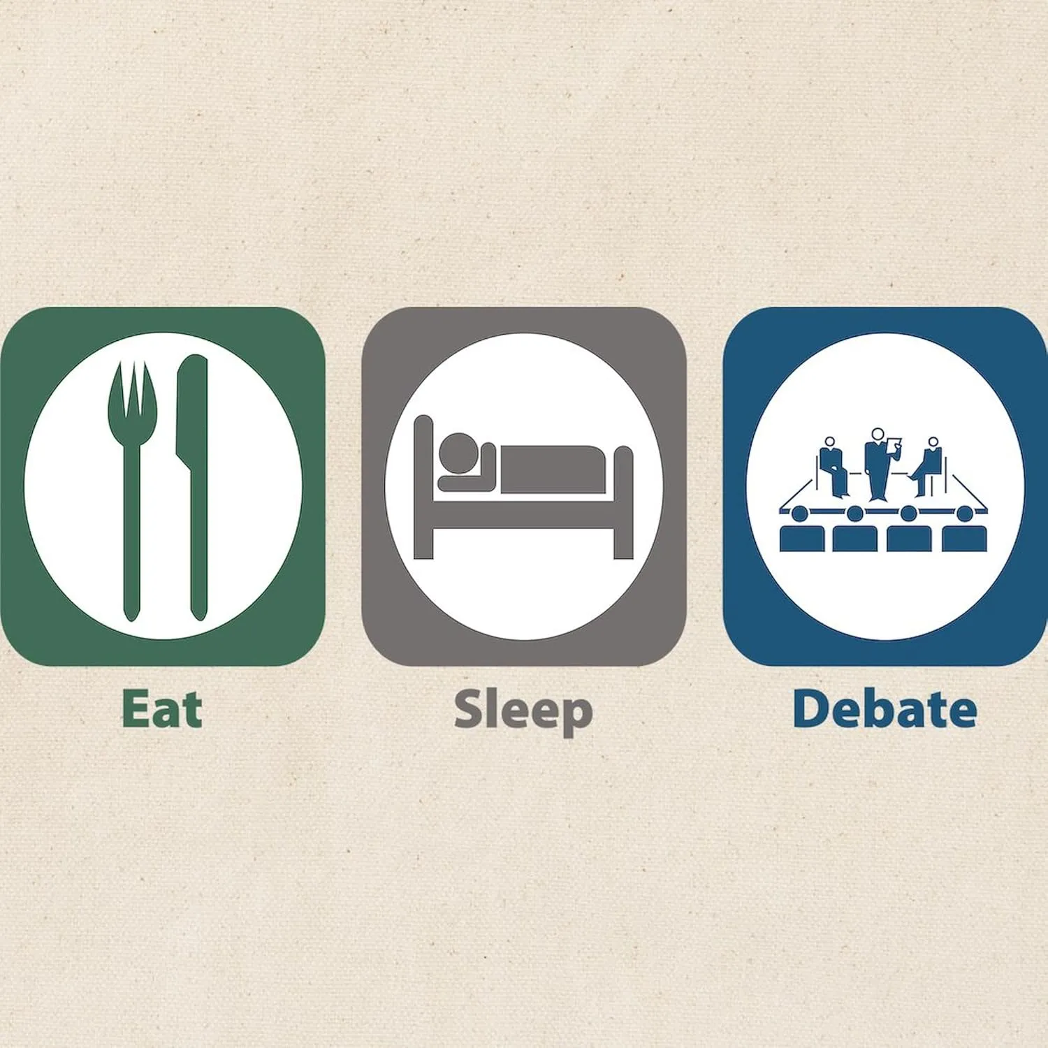 CafePress Eat Sleep Debate Tote Bag Natural Canvas Tote Bag, Reusable Shopping Bag