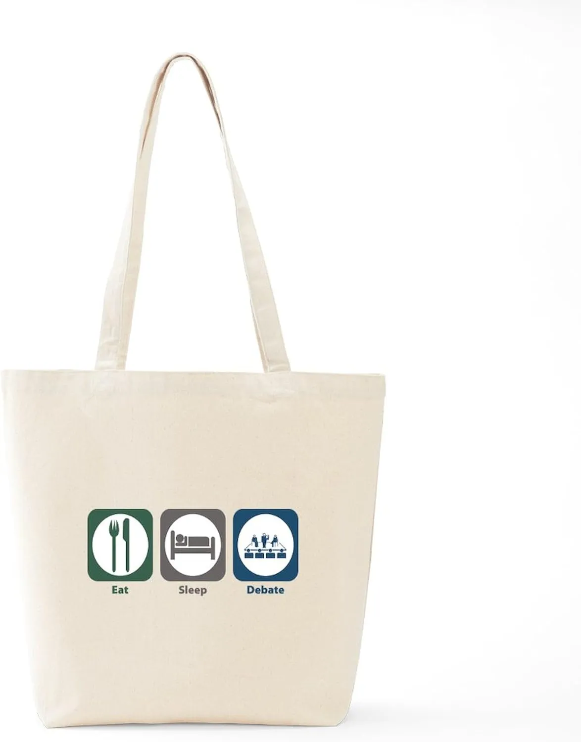 CafePress Eat Sleep Debate Tote Bag Natural Canvas Tote Bag, Reusable Shopping Bag