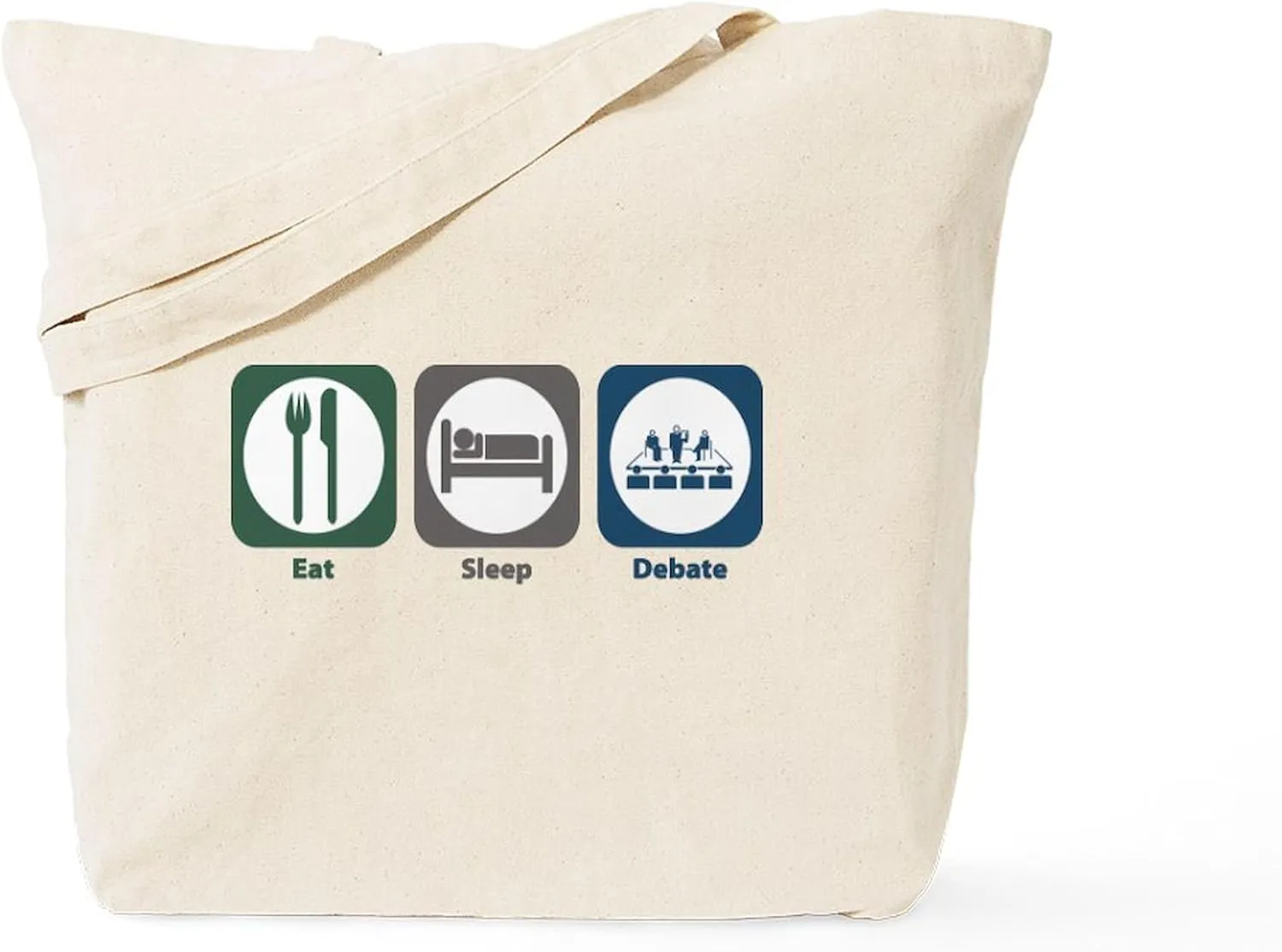 CafePress Eat Sleep Debate Tote Bag Natural Canvas Tote Bag, Reusable Shopping Bag