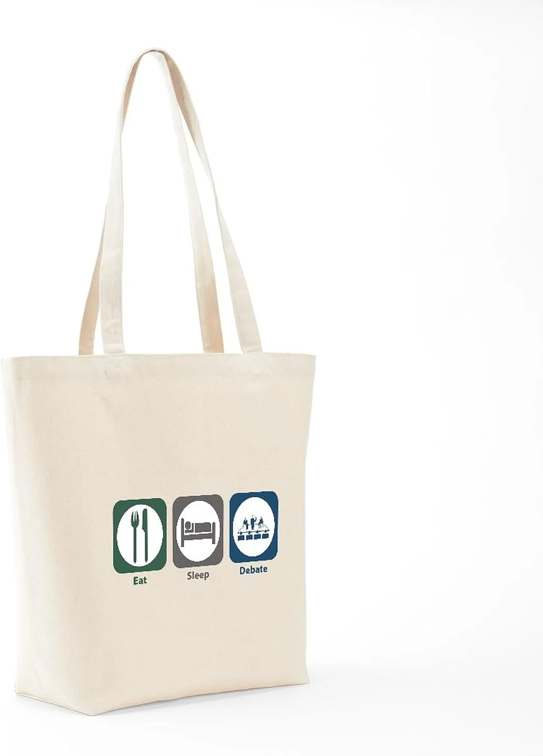 CafePress Eat Sleep Debate Tote Bag Natural Canvas Tote Bag, Reusable Shopping Bag