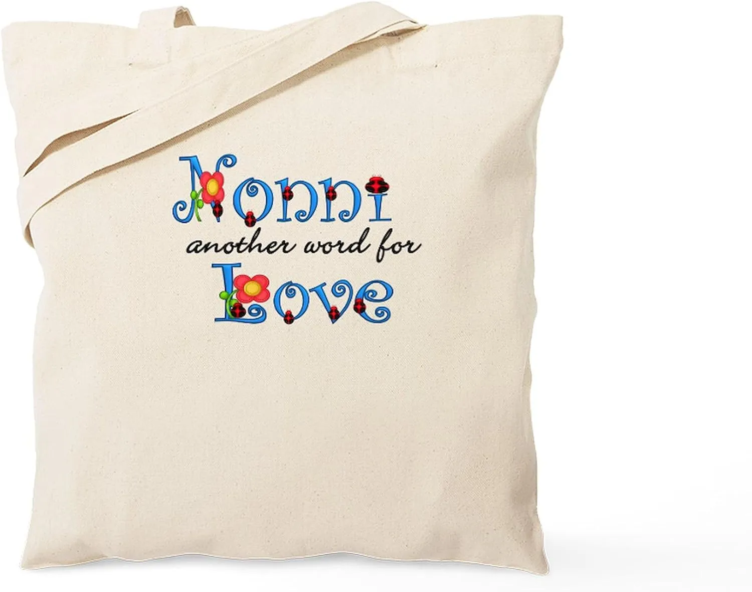 CafePress Nonni Love Tote Bag Reusable Natural Beige Canvas Shopping Bag