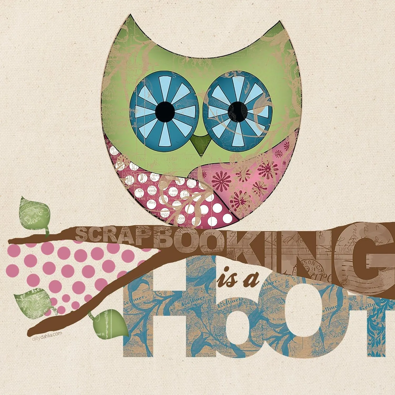 CafePress Scrapbooking Is A Hoot Tote Bag Natural Canvas Tote Bag, Reusable Shopping Bag