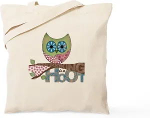 CafePress Scrapbooking Is A Hoot Tote Bag Natural Canvas Tote Bag, Reusable Shopping Bag