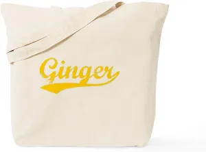 CafePress Vintage Ginger (Orange) Tote Bag Reusable Natural Beige Canvas Shopping Bag